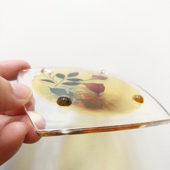 VTG Dried Pressed Flower Drink Coaster Set 12 - Picture 9 of 13